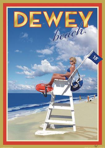 Dewey Beach Lifeguard Poster