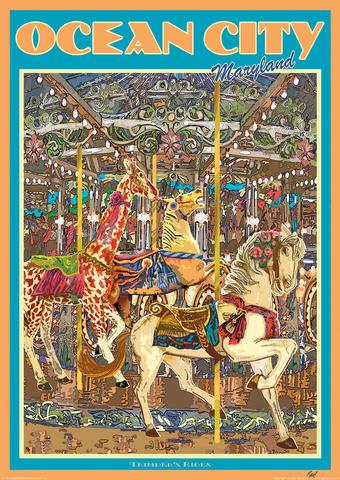 Ocean City Carousel Poster