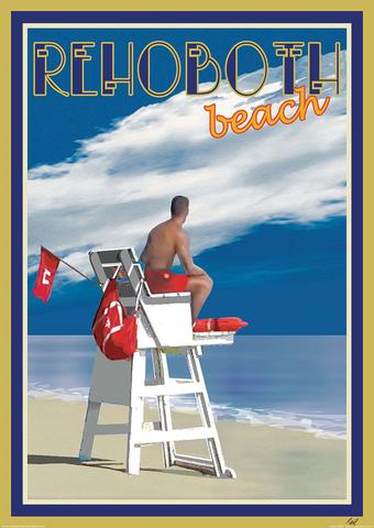 Rehoboth Beach Lifeguard Poster