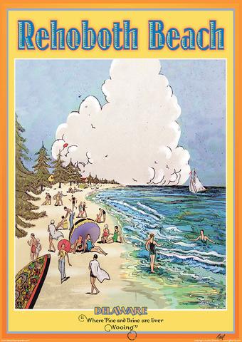 Rehoboth Beach Vintage Poster
